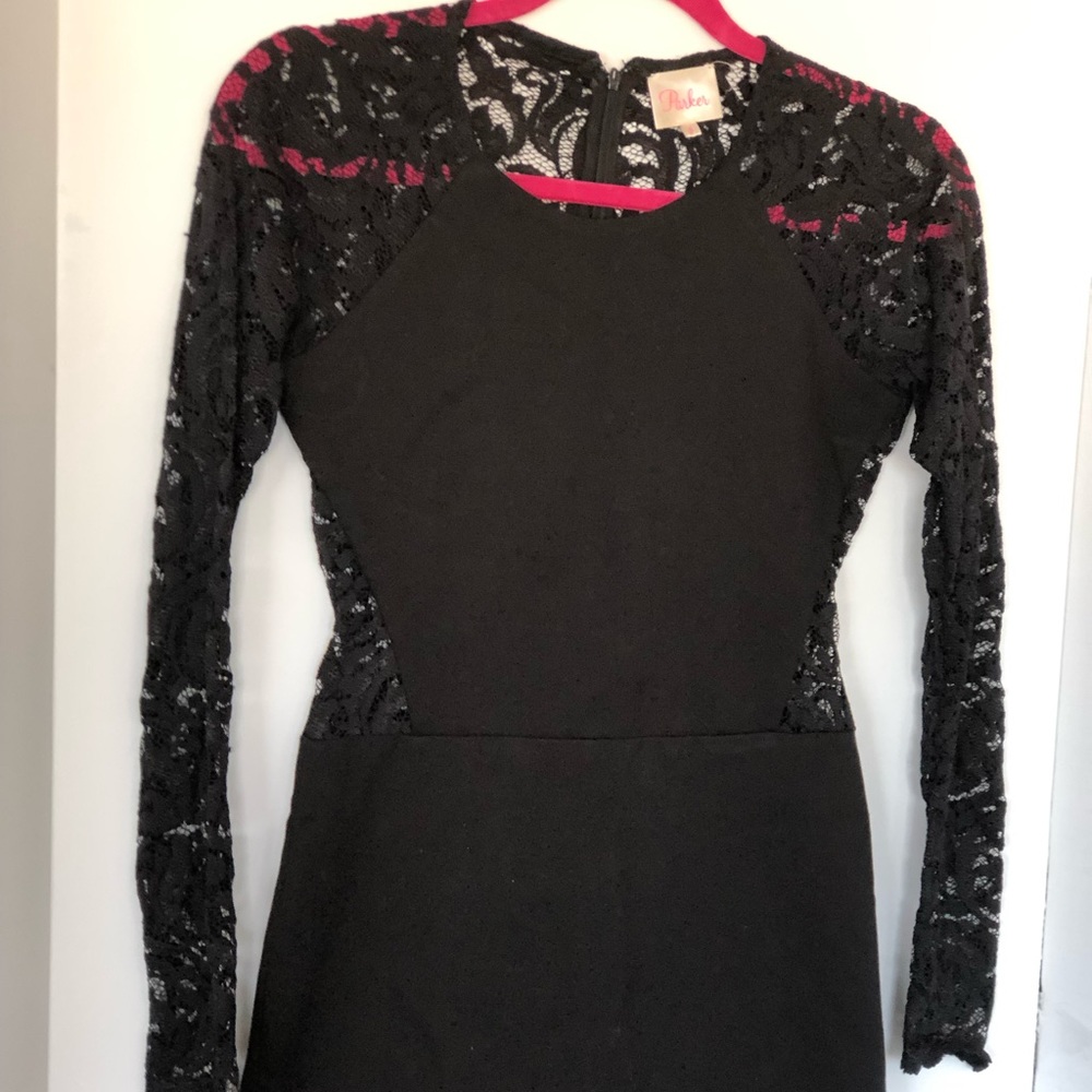 PARKER Black + Lace Cocktail Dress Size Small